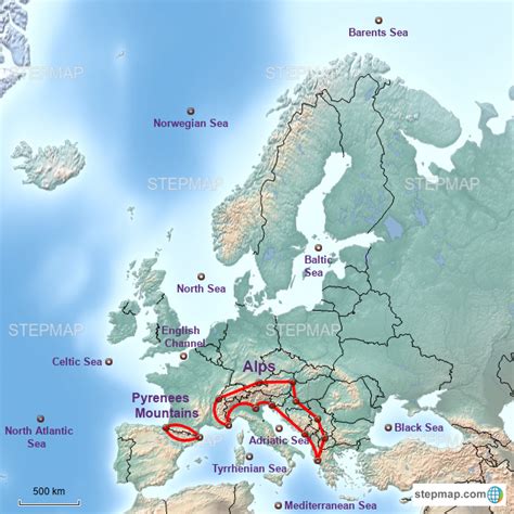 Landmarks In Europe Map