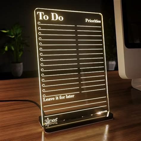 3 Lines Glowrite Illuminate Your Ideas! Acrylic LED Writing Board with ...