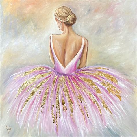 Abstract Ballerina Oil Painting Original Pink Ballerina Wall Art Modern Dancer Painting Ballet ...