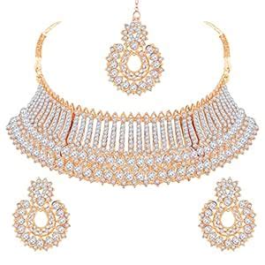 Buy Shining Diva Fashion Rose Gold Plated Diamonds Studded Latest ...