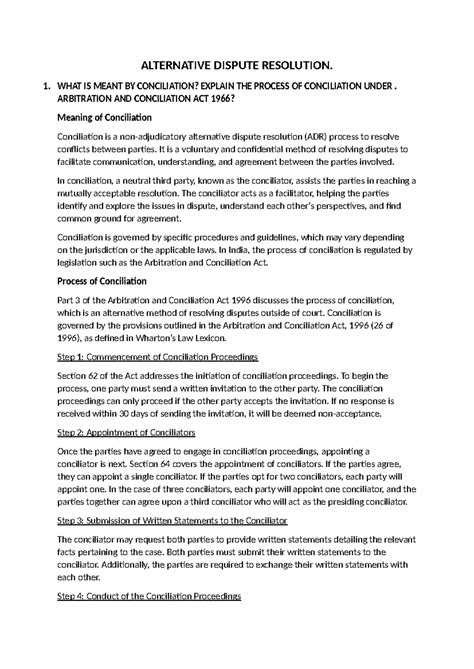 Alternative Dispute Resolution - ALTERNATIVE DISPUTE RESOLUTION. 1 ...