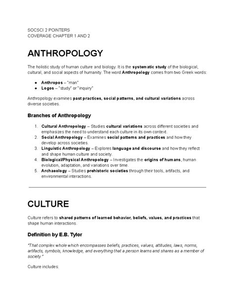 Soc sci 2 - 3rd mastery reviewer - SOCSCI 2 POINTERS COVERAGE CHAPTER 1 ...