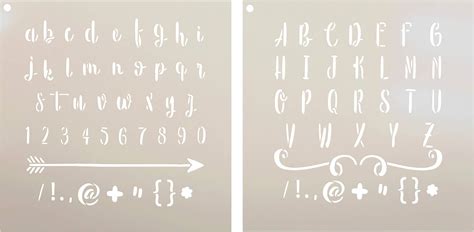 Studio R 12 Lettering - Upper & Lower Case Alphabet Stencil - 2 Part By ...