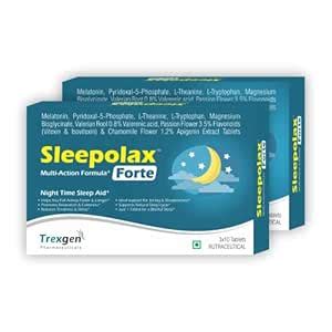 Trexgen SLEEPOLAX FORTE Advanced Sleep formula with Melatonin 10mg, P5P ...