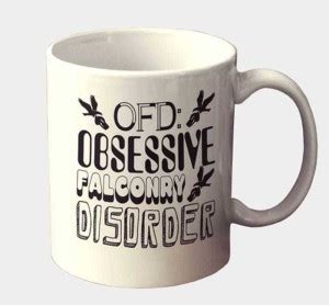 Muggies Magic obsessive falconry disorder white large Ceramic Coffee ...