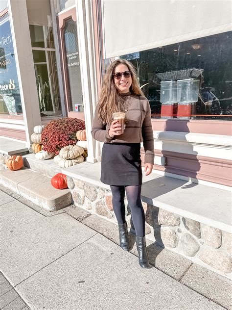 Brown Sweater and Black Skirt - Curated by Jennifer