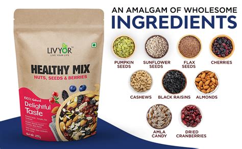 LIVYOR Healthy Mix Nuts, Seeds and Berries Combo Pack | Mix Dry Fruits ...