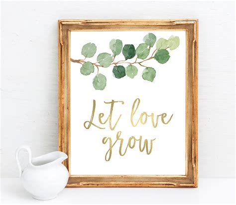 Let Love Grow Printable Let Love Grow Sign Seed Favors | Etsy
