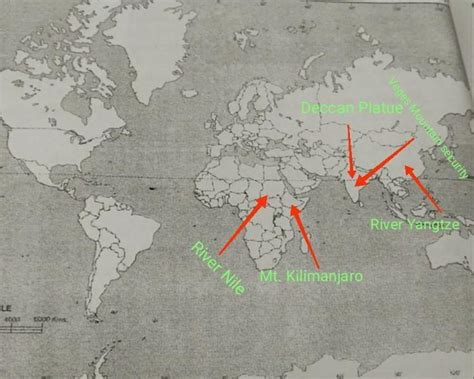WORLD - POLITICAL MAP MARK THE FOLLOWING ON THE MAP -: 1. Mt ...