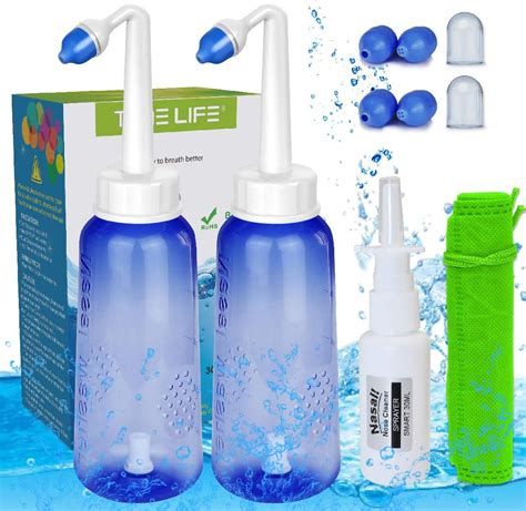 2PCS Sinus Rinse Bottles with 4 Sprayers - 300ml Nepal | Ubuy