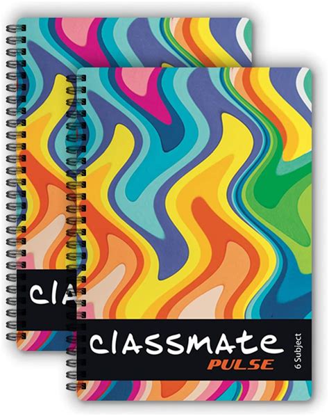 PULSE Classmate Soft Cover 6 Subject Spiral Binding Notebook, Unruled ...