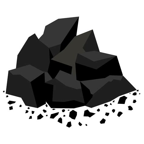 Pile of coal icon. Cartoon Coal backed on a white background. Vector ...