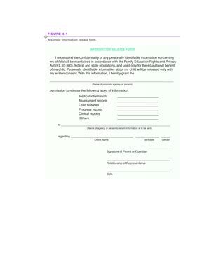 Fillable Online Figure 4-1 - Information Release Form - Delmar Fax ...