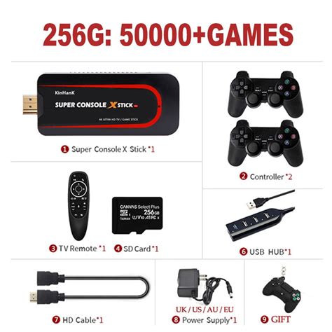 Buy Rinhoo Super Console X Stick Mini Video Game Console 4K Output WiFi ...