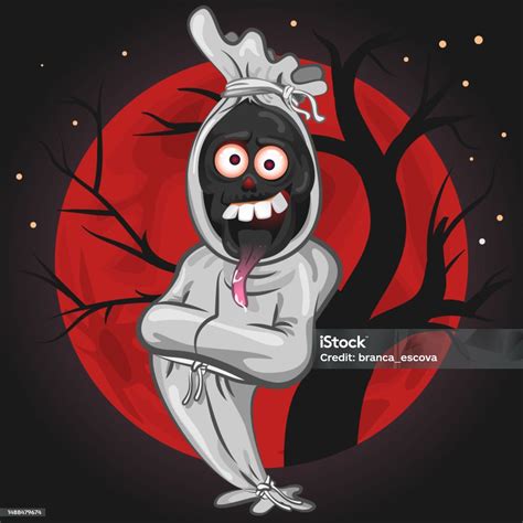 Vector Illustration Of Pocong Indonesian Javanese Ghost Lost Soul Stock Illustration - Download ...