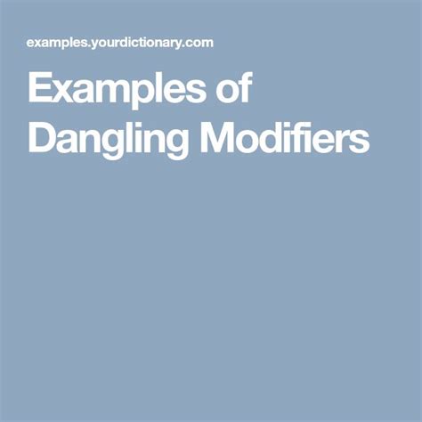 Image result for Dangling Modifier Examples Short