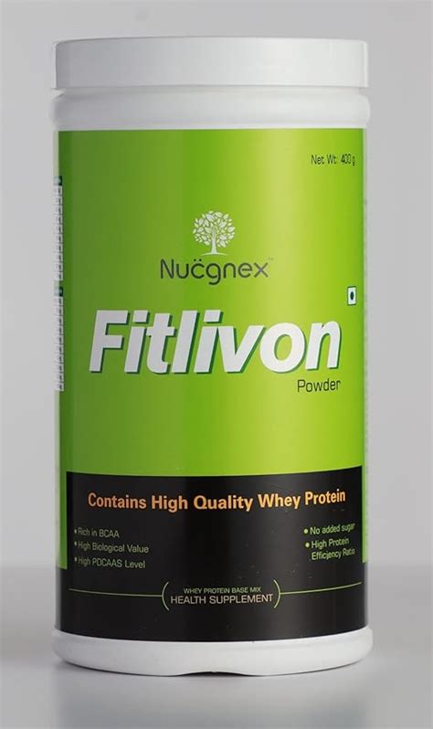 Nucgnex Fitlivon Whey Protein Powder | 12g Protein per Scoop | Easy Mix ...