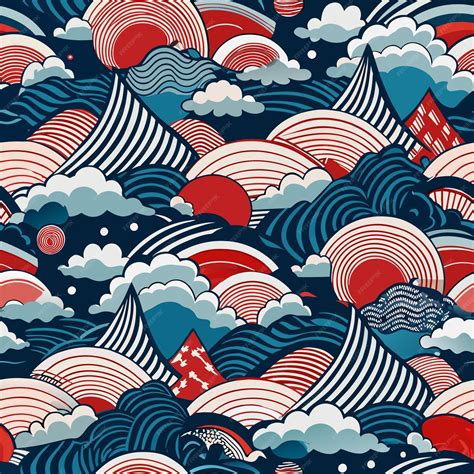 Premium Vector | Japanese Seamless Vector Background