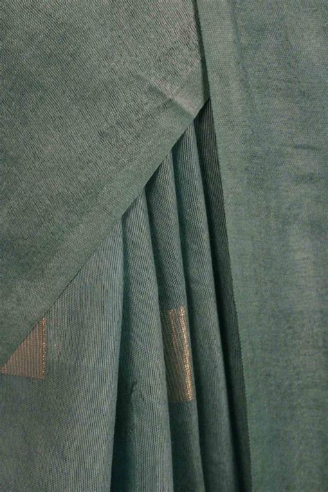 Sea Green Cotton silk woven Square Bootis Wrap In One Minute Saree ...