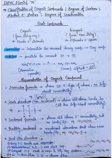 Iupac naming organic chemistry handwritten notes neet jee – Artofit