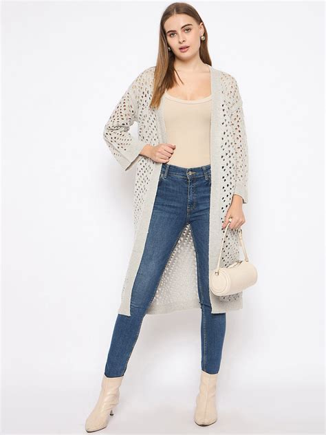 Price History - Madame Self Design Longline Open Front Acrylic Shrug ...