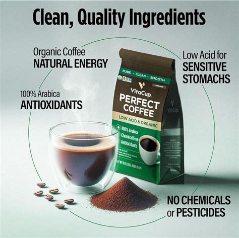 VitaCup Perfect Low Acid Coffee Beans, 11oz & India | Ubuy