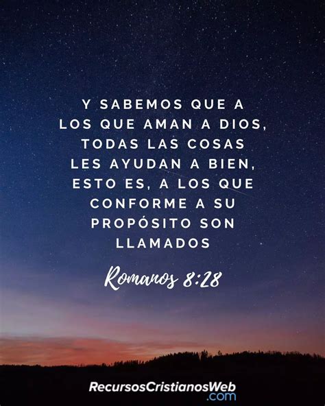 Romanos 8:28 "Y sabemos que a los que aman a Dios"
