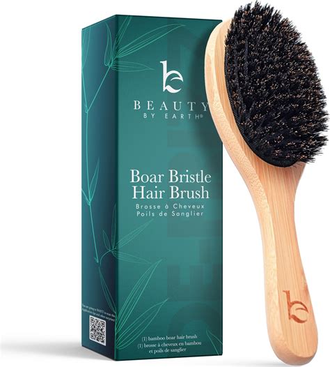 Amazon.com : Boar Bristle Hair Brush for Women and Men, Natural 100% ...