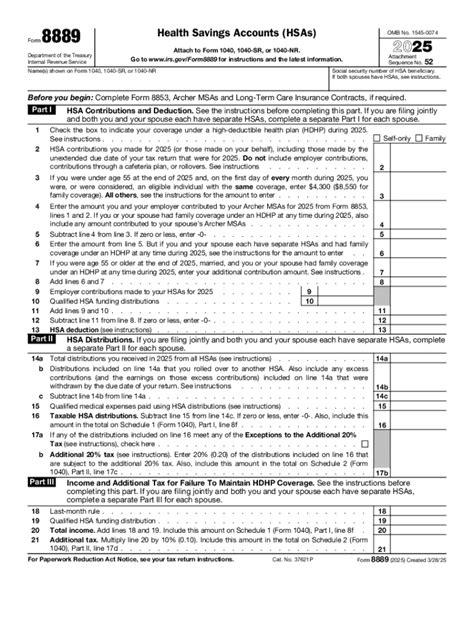 2025 Form IRS 8889 Fill Online, Printable, Fillable, Blank - pdfFiller