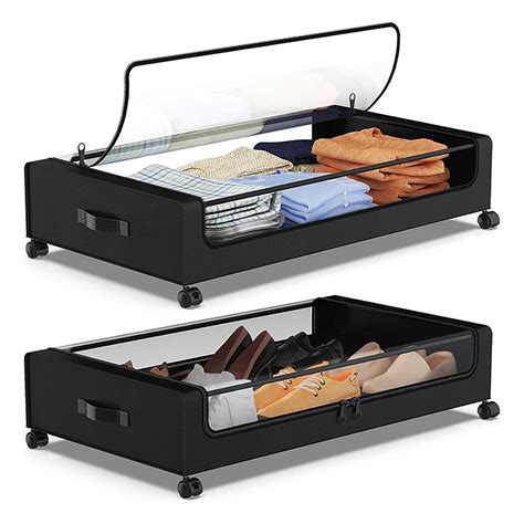 2 Pack UnderBed Storage with Wheels - Large Under Bed Storage with ...