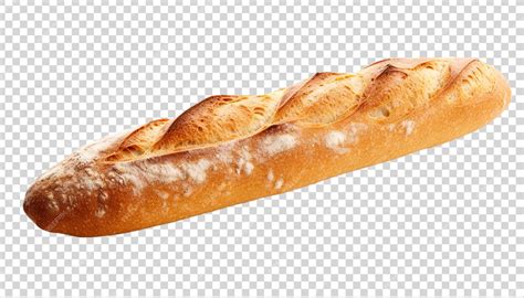 Premium PSD | French baguette isolated on a transparent background Top view