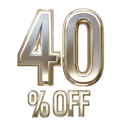 40 percent off sale text illustration element 34336810 PNG