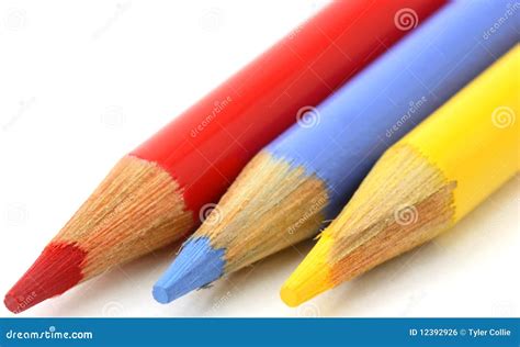 Pencil Crayons, Red, Blue Yellow Primary Colors Stock Photo - Image of ...