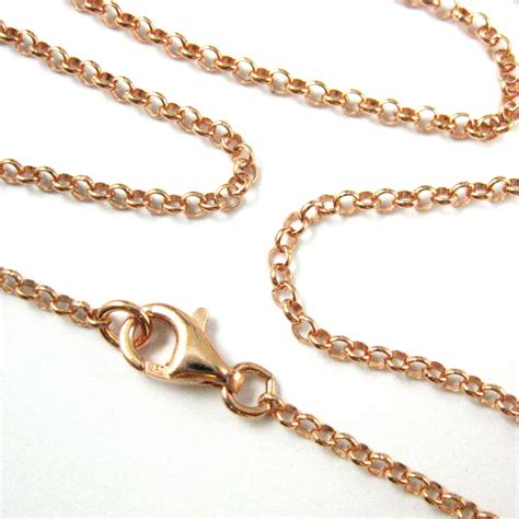 Rose Gold Chain Necklace Rolo Chain Necklace-Rose Gold Plated