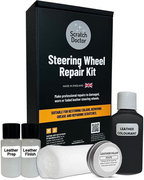Scratch Doctor Leather Steering Wheel Repair Kit Fill Holes & Cracks, Remove Grease, Restore ...
