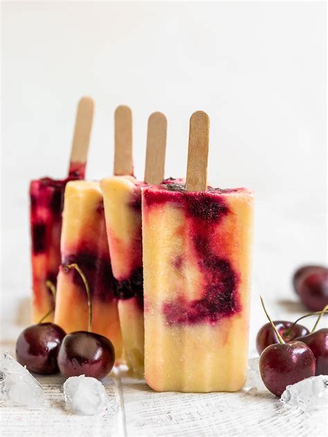 Vegan Roasted Cherry Pineapple Popsicles | ShortGirlTallOrder