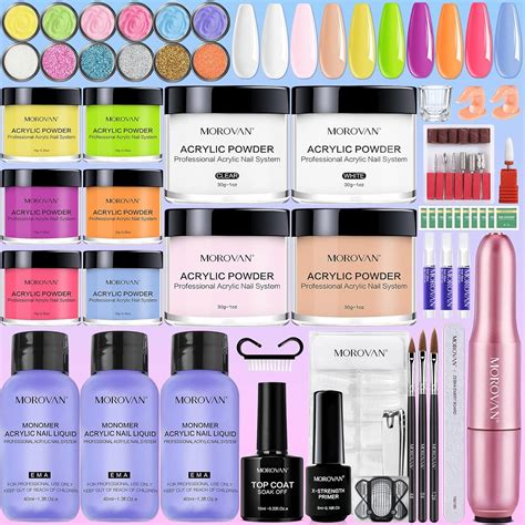 Amazon.com: Morovan Acrylic Nail Kit - 10 Colors Acrylic Powder Acrylic ...