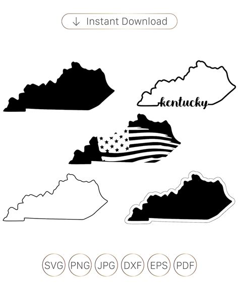 Kentucky SVG, Kentucky State SVG, Kentucky Silhouette, Kentucky State Silhouette, Kentucky ...
