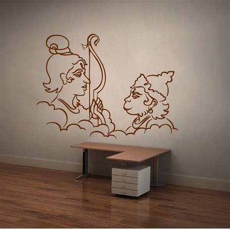 Buy Decor Villa rama & Hanuman Wall Sticker & Decal (PVC Vinyl, Size ...