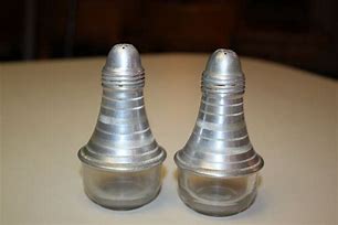Image result for Vintage Clear Glass Salt and Pepper Shakers