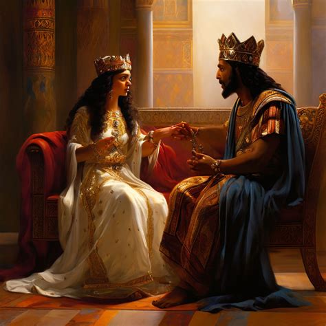 The Queen of Sheba talking with King Solomon of Israel by Prem Kumar ...