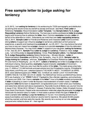 Sample Leniency Letter - Fill Online, Printable, Fillable, Blank ...