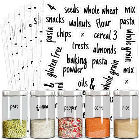 Buy Zulay 157 Script Kitchen Pantry Labels for Containers - Preprinted ...