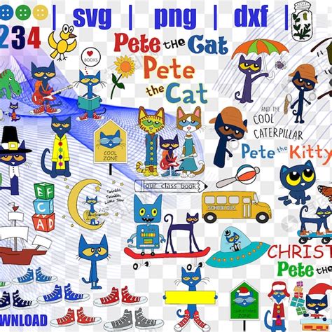 Pete the Cat Clipart - Etsy