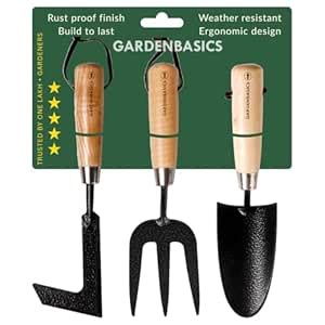 GARDENBASICS 3 PCS Gardening Tools Kit for Home Garden | Rust Proof ...