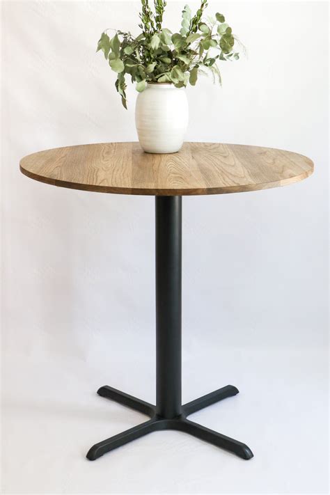 Modern Round Hackberry Pub Table with Black Steel Legs | Bar or ...