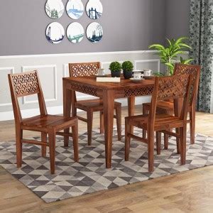mk furniture Beautiful 4 Seater Dining Set In solid Sheesham Wood For ...