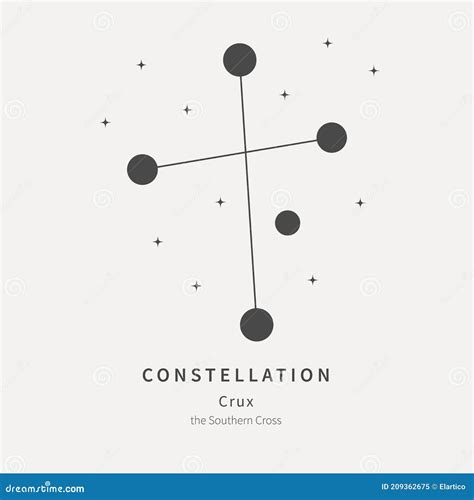 The Constellation of Crux. the Southern Cross - Linear Icon Stock ...