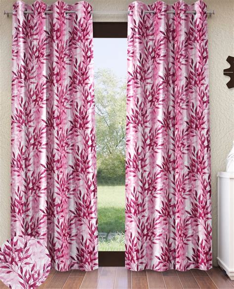 Buy Home Sizzler 2 Pieces Floral Flow Grommet Polyester Window Curtain ...