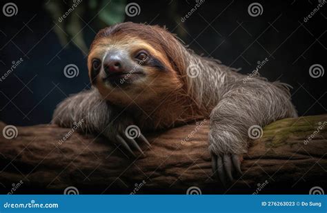 A Beautiful Photograph of the Pygmy Three-toed Sloth Stock Illustration ...